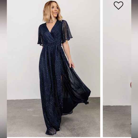 BALTIC BORN Grace Navy Sparkle Gown. Size M - Picture 16 of 16